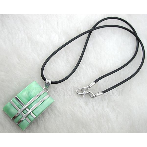 Acrylic Necklace, alloy, rubber cord