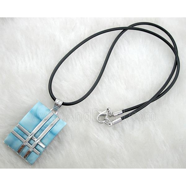 Acrylic Necklace, alloy, rubber cord
