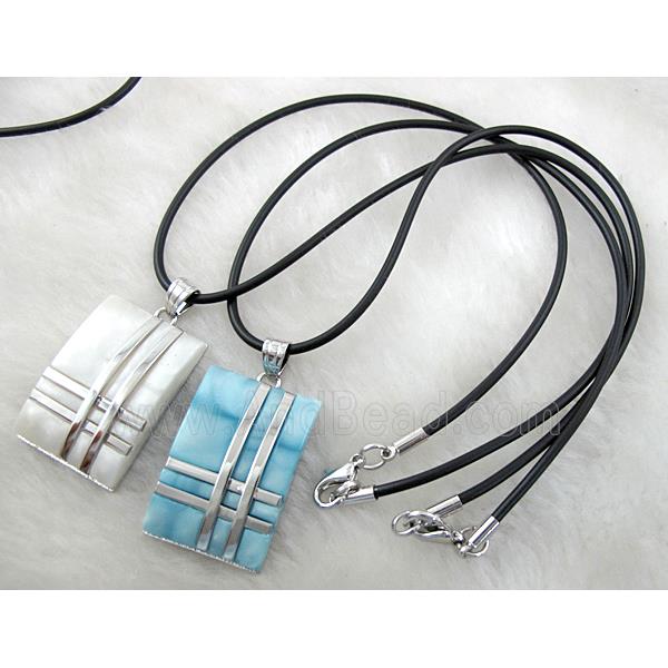 mix Acrylic Necklace, alloy, rubber cord