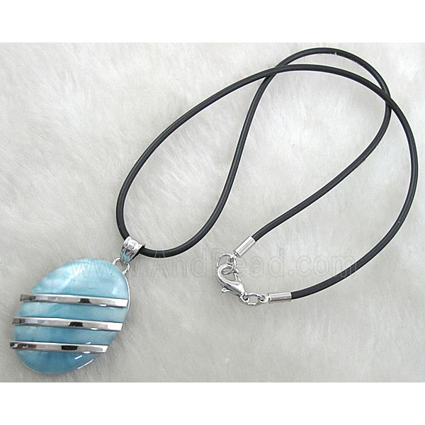 Acrylic Necklace, alloy, rubber cord