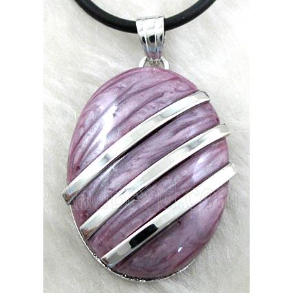 Acrylic Necklace, alloy, rubber cord