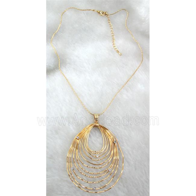 Handcraft Necklace, copper, gold plated, nickel free, lead free