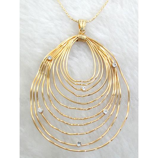 Handcraft Necklace, copper, gold plated, nickel free, lead free
