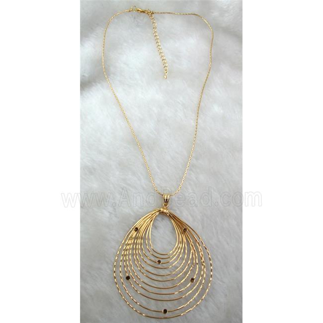 Handcraft Necklace, copper, gold plated, nickel free, lead free