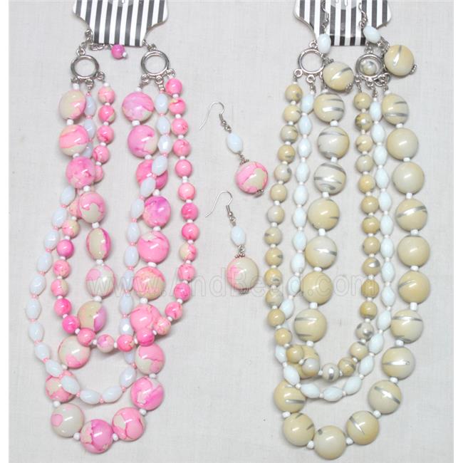 DIY Plastic Necklace, mixed color