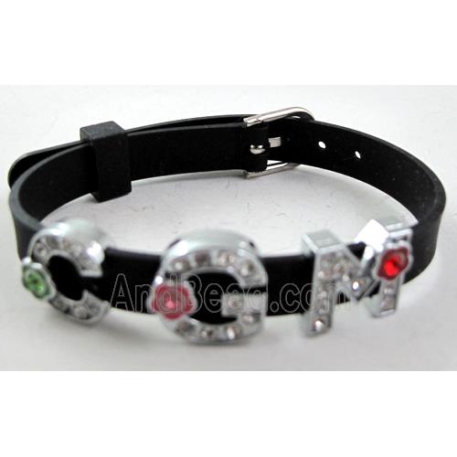 Rubber bracelet Strap, resizable, mixed color
