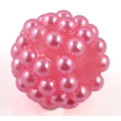 round resin bead, hotpink