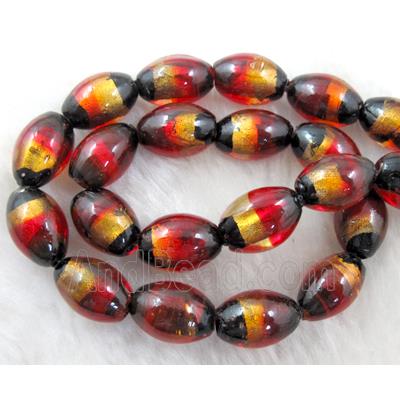 Rice dichromatic Foil Glass Lampwork Bead