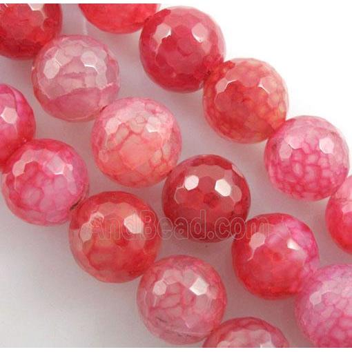 red veins Agate Stone Beads, faceted round