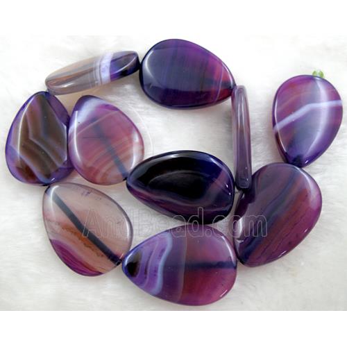 Natural Agate beads, Flat tear drip