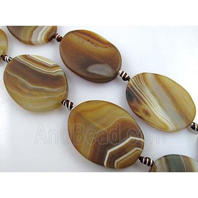matte coffee Agate Stone beads, oval