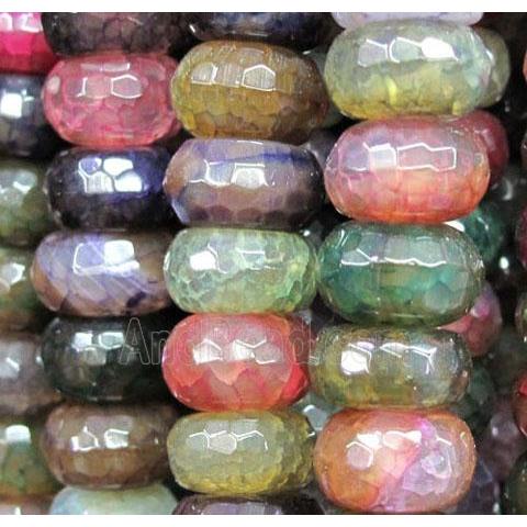 veins Agate Stone beads, faceted abacus, mixed color