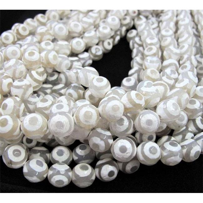 tibetan Agate Stone beads, faceted round, skyeye