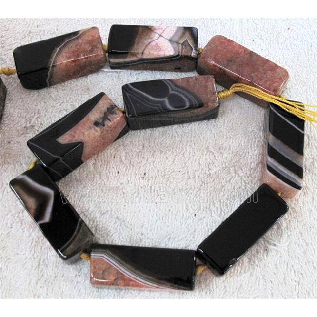 Agate Druzy beads, cuboid, orange