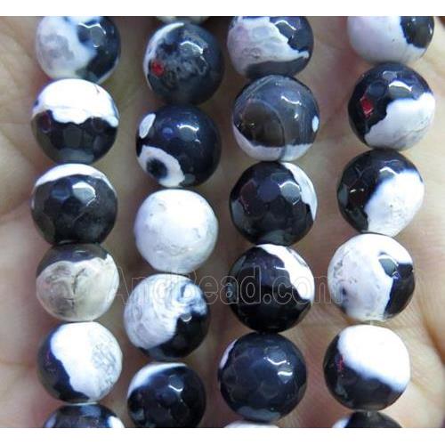 white Dichromatic Agate beads, faceted round