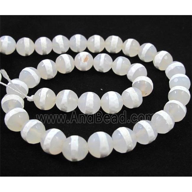 tibetan style Agate beads, faceted round