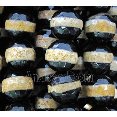 tibetan style Agate beads, faceted round