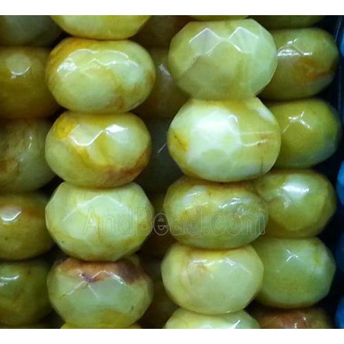 olive crazy agate beads, faceted rondelle
