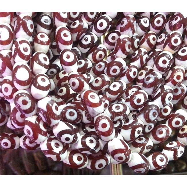 tibetan style Agate Bead, barrel, red