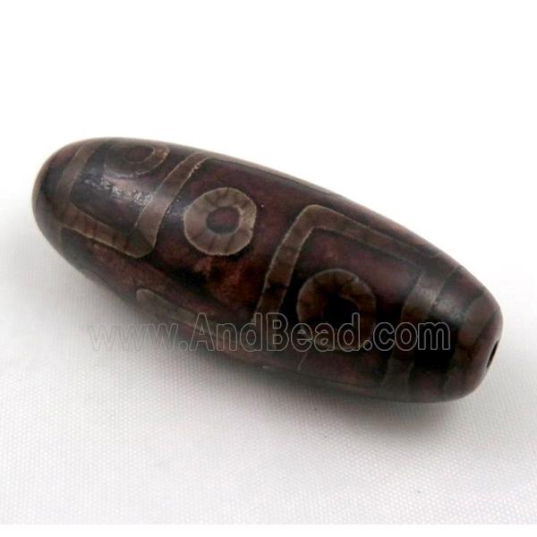 natural tibetan Dzi beads, barrel