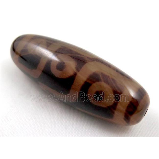 natural tibetan Dzi bead, barrel
