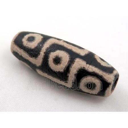 natural tibetan Dzi bead, barrel