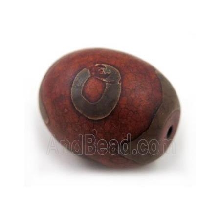 natural tibetan Dzi beads, barrel