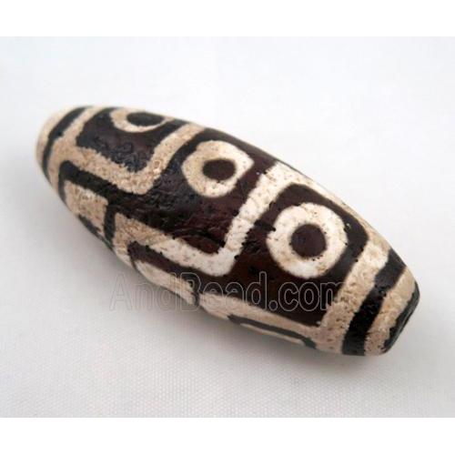 natural tibetan Dzi beads, barrel