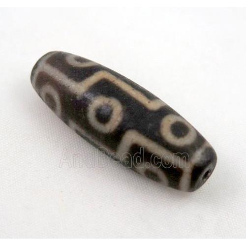 natural tibetan Dzi beads, barrel, dark-red