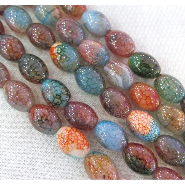 dragon veins agate bead, barrel