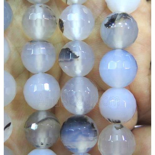 Natural Heihua Agate beads, faceted round