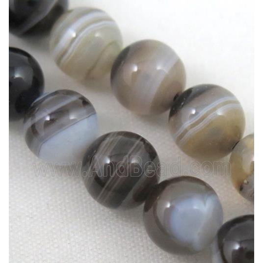 round coffee strip Agate Beads