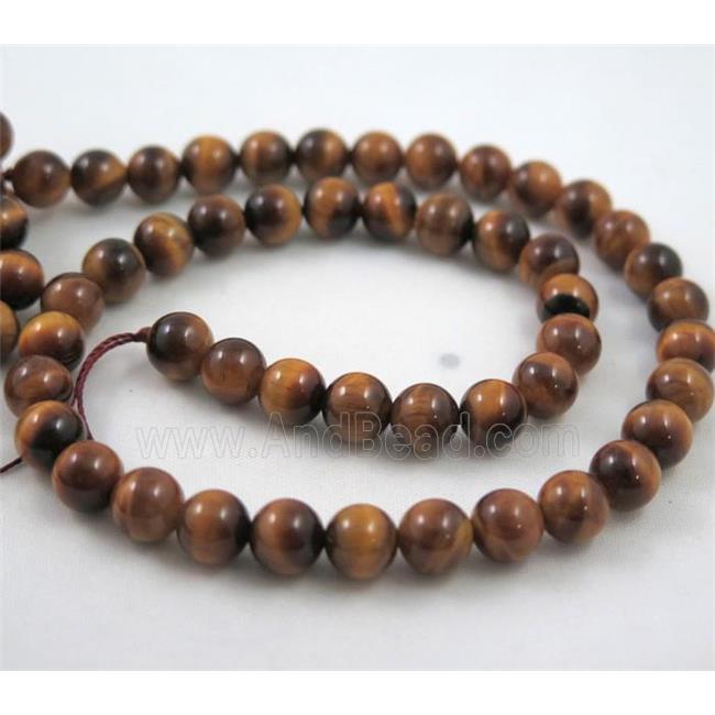 yellow tiger eye beads, round, AA-grade