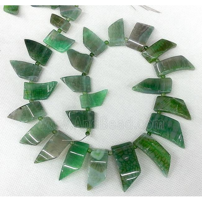 green Agate slice beads Necklace Chain