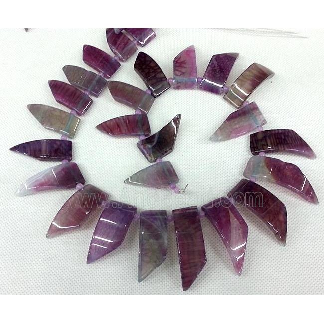 Agate slice beads Necklace Chain, purple