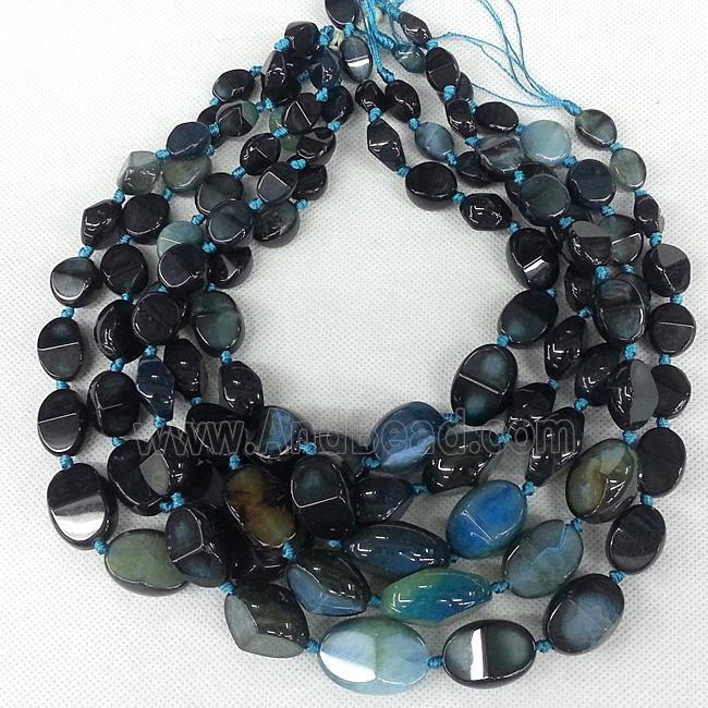 green Agate beads Necklace Chain, freeform