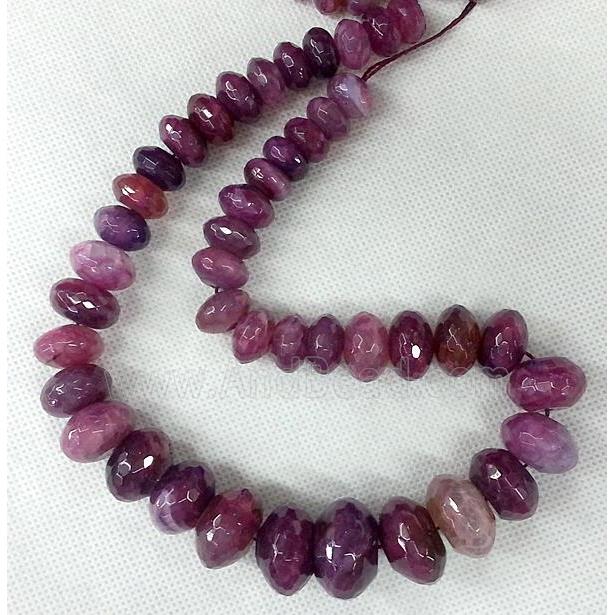 hotpink Agate rondelle beads Necklace Chain