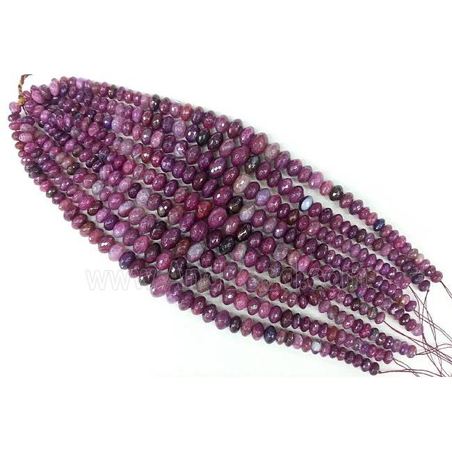 hotpink Agate rondelle beads Necklace Chain