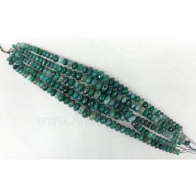 green Agate rondelle beads Necklace Chain