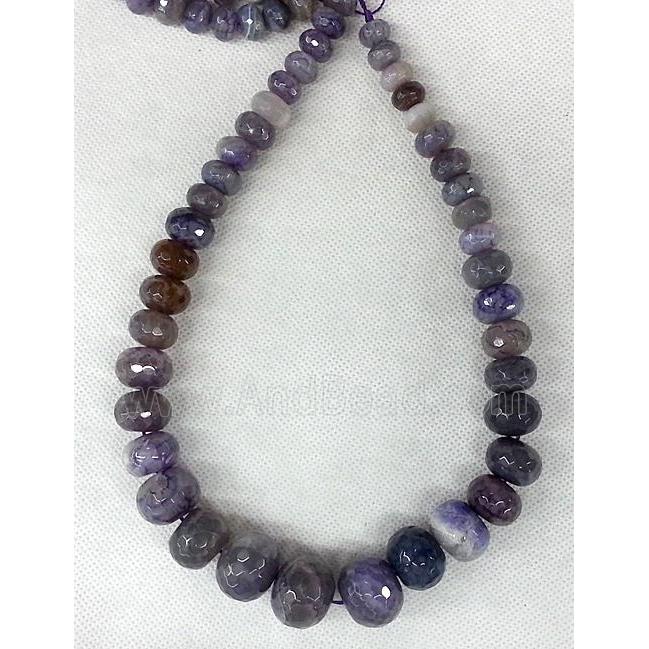 purple Agate rondelle beads Necklace Chain