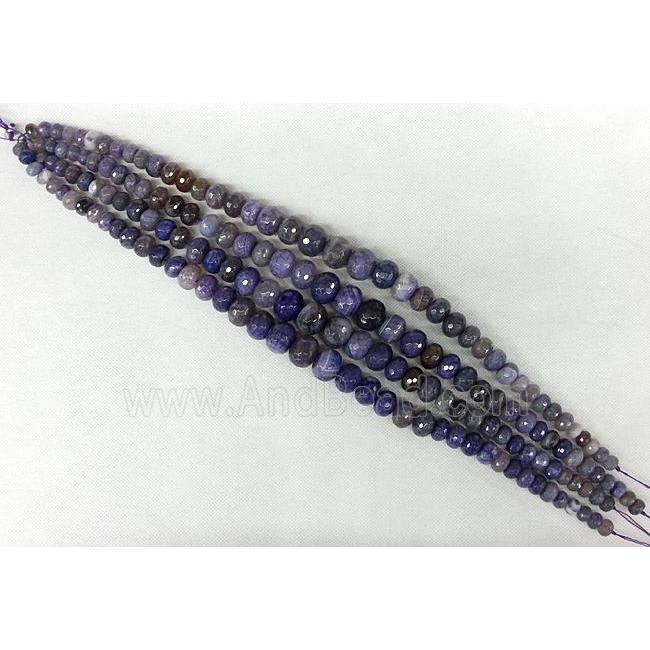 purple Agate rondelle beads Necklace Chain
