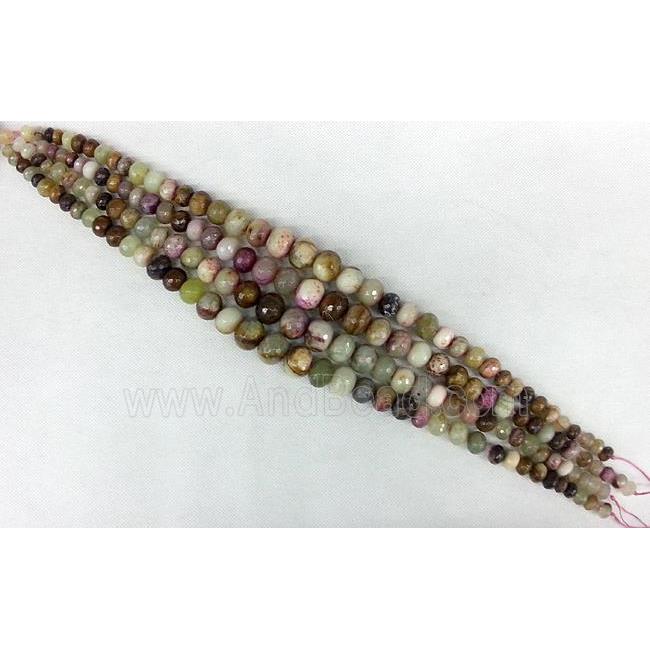 Agate beads Necklace Chain, faceted rondelle