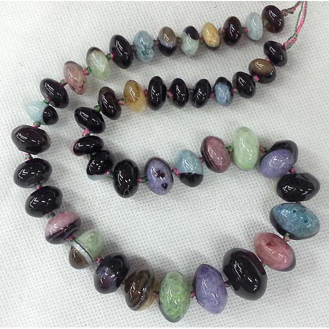 Druzy Agate rondelle beads Necklace Chain, mix color