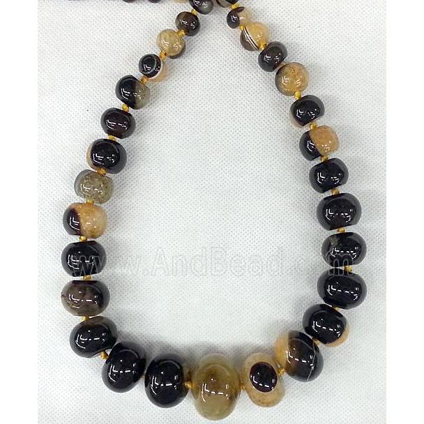 yellow Druzy Agate rondelle beads Necklace Chain