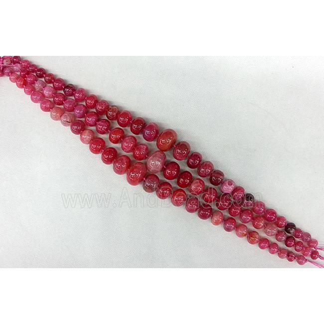 red Agate graduated beads, rondelle, dye