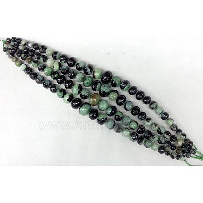 green Druzy Agate rondelle beads necklace chain