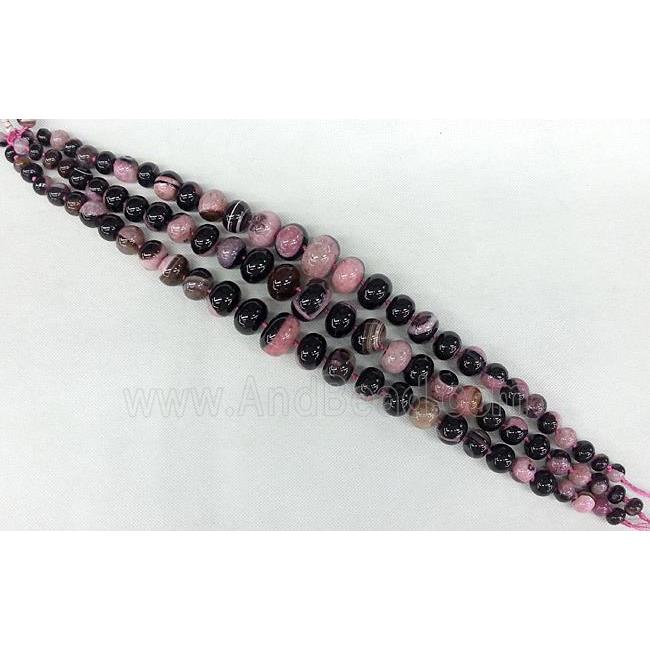 pink Druzy Agate rondelle beads Necklace Chain,