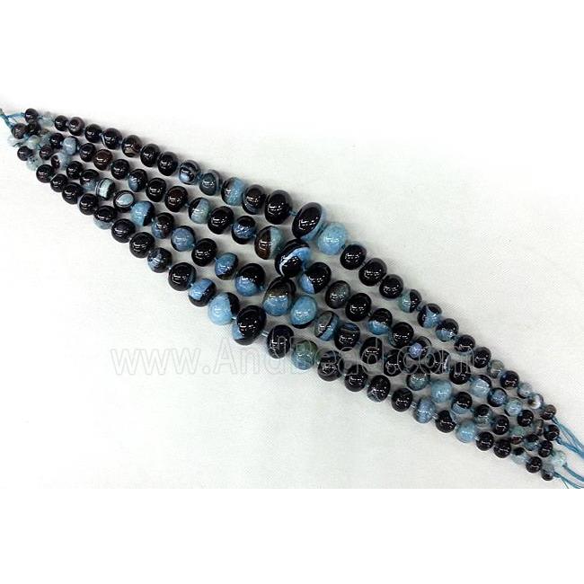 blue Druzy Agate rondelle beads Necklace Chain