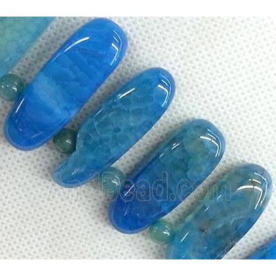 blue Agate stick beads Necklace Chain