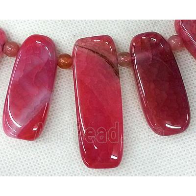 red Agate stick beads Necklace Chain